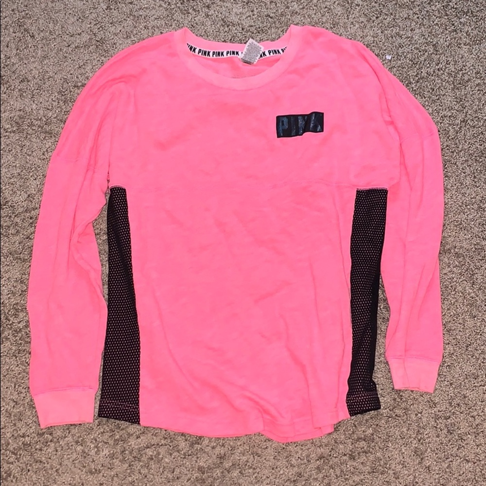 Women’s PINK hot pink thick long sleeve t shirt